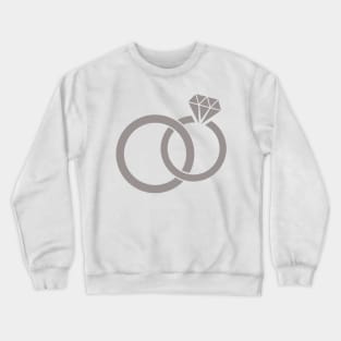 Engagement announcement design with rings Crewneck Sweatshirt